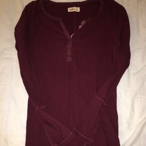 Long sleeve burgundy hollister thermal